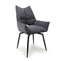 Dakar Textured Effect Dark Grey Swivel Chair