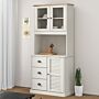 Vidaxl Highboard Vigo White 78x40x175 Cm Solid Wood Pine