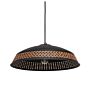 Pendant Hanging Lamp Black Iron Pu Leather Dome Shade Modern Contemporary Style