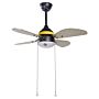 Ceiling Fan With Light Bee-shaped For Kids With Pull Chain 4 Blades Speed Control