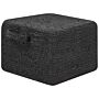 Pouffe Black Jute Eps Beads Filling 45 X 45 X 30 Cm Rectangular With Handles Ottoman