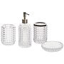 4-piece Bathroom Accessories Set Clear Glass Glam Soap Dispenser Soap Dish Toothrbrush Holder Cup