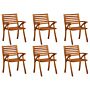 Vidaxl Garden Chairs 6 Pcs Solid Acacia Wood