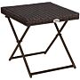 Outsunny Garden Small Folding Square Rattan Coffee Table Bistro Balcony Outdoor Wicker Weave Side Table 40h X 40l X 40wcm Brown