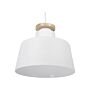 Hanging Light Pendant Lamp White Aluminium Drum Geometric Shade