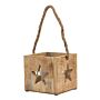 Natural Wooden Star Tealight Candle Holder