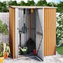 Vidaxl Garden Shed 180.5x97x209.5 Cm Galvanised Steel Wooden Look