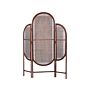 Room Divider Dark Rattan Frame 3 Panels Folding Decorative Wicker Screen Partition