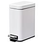 Homcom 5l Rectangular Compact Bin Steel Body Removable Bucket Quiet-close Lid W/ Pedal Lid Rubbish Trash Can Garbage Tidy Clean White