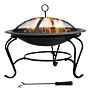 Outsunny Outdoor Fire Pit, 56 X 45h Cm (lid Included)-black/blue