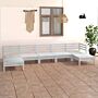 Vidaxl 7 Piece Garden Lounge Set White Solid Wood Pine