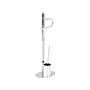 Toilet Paper And Brush Holder Silver Steel Chromed Glossy Freestanding Modern Bathroom Accessories