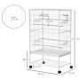 Pawhut Large Bird Cage Aviary For Finch Canaries, Budgies With Rolling Stand, Slide-out Tray, Storage Shelf, Wood Perch, Food Containers, White