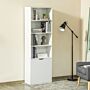 Homcom 2 Door 4 Shelves Tall Bookcase Modern Storage Cupboard Display Unit For Living Room Study Bedroom Home Office Furniture White