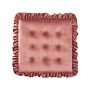 Seat Pad Pink Velvet Square 40 X 40 Cm With Ruffles Tufted Chair Cushion