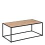 Seaford Black Metal Coffee Table With Oak Top