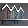 Set Of 7 Beach Hut Wall Hooks With Shelf