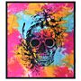 Double Cotton Bedspread + Wall Hanging - Day Of The Dead Skull