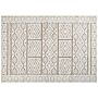 Area Rug Off-white And Beige Polyester 160 X 230 Cm Abstract Pattern Motif