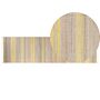 Runner Rug Beige And Yellow Jute 80 X 300 Cm Rectangular With Tassels Striped Pattern Handwoven