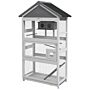 Pawhut Wooden Bird Cage, With Stand, For Finches, Parakeets, Small Birds - Grey