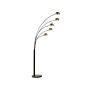 Floor Lamp Gold And Black Chromed Metal 210 Cm Adjustable 5 Lights