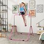 Homcom Kids Gymnastics Bar W/ Adjustable Height, Foldable Horizontal Bars, Pink