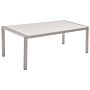 Garden Dining Table White Aluminium Frame For 6 People 180 X 90 Cm