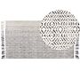 Rug White And Grey Wool Cotton 80 X 150 Cm Hand Woven Flat Weave With Tassels