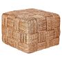 Pouf Ottoman Beige Jute 50 X 50 X 35 Cm Eps Beads Filling Square