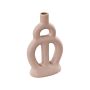 Decorative Table Vase Beige Porcelain 28 Cm Modern Abstract Shape Waterproof