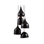 5 Light Pendant Lamp Black Metal Modern Cluster Hanging Light