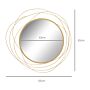 Homcom Abstract Metal Wire Wall Mirror, With Accessories - Gold Tone