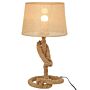 Homcom Nautical Style Rope-base Table Lamp W/ Fabric Lampshade Metal Frame Power Switch Unique Lighting Furnishing Beige