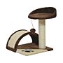 Pawhut Cat Scratching Post For Indoor Cats, Cat Tree Scratching Scratcher Post Kitten Activity Centre Climber Hanging Ball Brown