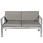 Garden Sofa Dark Grey Aluminium Frame Outdoor 2 Seater With Cushions