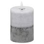 Luxe Collection Natural Glow 3"x4" Two Tone Stone Dipped Led Candle