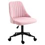 Vinsetto Velvet-feel Armless Office Chair - Pink