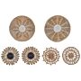 Set Of 6 Wall Decor Natural Seagrass Decorative Hanging Plates Baskets African Style