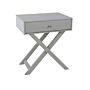 Painted Grey X Leg 1 Drawer Petite Bedside Cabinet