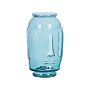 Vase Blue Glass Coloured Tinted Transparent Decorative Glass Face Motif