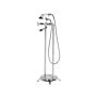 Freestanding Bath Shower Mixer Silver Chrome