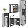 Vidaxl 4 Piece Bathroom Furniture Set Smoked Oak Engineered Wood