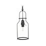 Pendant Lamp Black Metal 166 Cm Frame Clear Glass Shade Retro Style Ceiling Light