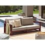 Garden Sofa Mahogany Brown And Taupe Acacia Wood Outdoor 2 Seater With Cushions