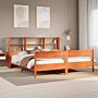 Vidaxl Bookcase Bed Without Mattress Wax Brown 200x200cm Solid Wood Pine