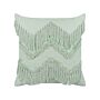 Decorative Cushion Light Green Cotton 45 X 45 Cm With Tassels