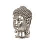 Decorative Figurine Silver Ceramic Buddha Head Statuette Ornament Glamour Style