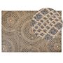 Area Rug Beige And Grey Jute 200 X 300 Cm Rectangular With Geometric Pattern Flat Weave