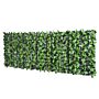 Outsunny Artificial Leaf Hedge Screen Privacy Fence Panel For Garden Outdoor Indoor Decor 3m X 1m Light Green And Dark Green